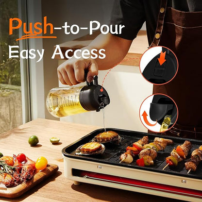 TrendPlain 16oz/470ml Glass Olive Oil Sprayer for Cooking – 2 in 1
