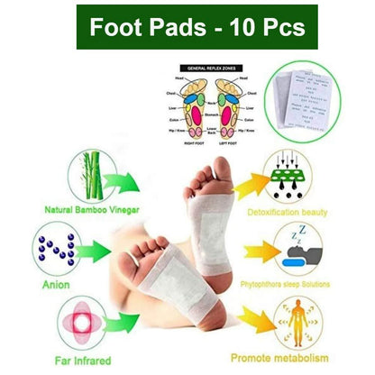 Detox Foot Pads With Ginger  Salt  10 Pcs  Velvet Wellness